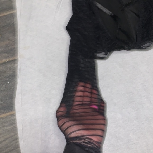 2Pc Faux Leather and Sheer Ribbed Fabric Dreamgirl Set - Picture 7 of 7